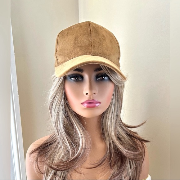 Velvet Baseball Cap in Camel with Adjustable Strap- New! - Picture 2 of 12